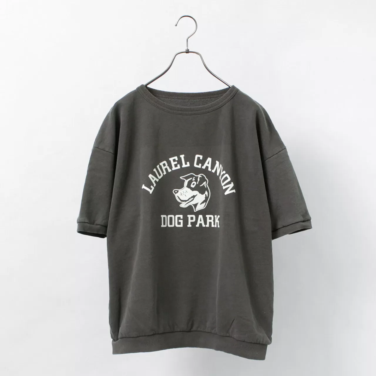 MIXTA Short Sleeves>Vintage Short Sleeve Printed Sweatshirt (Dog Park) Vintageblack