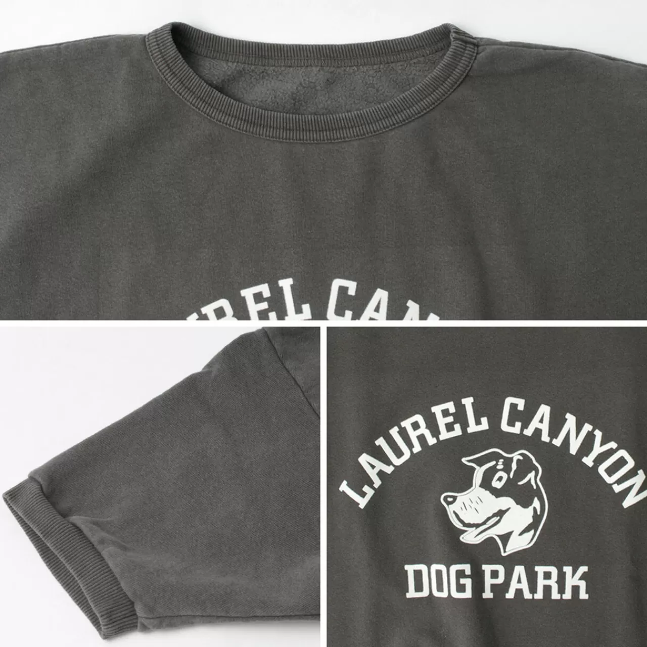 MIXTA Short Sleeves>Vintage Short Sleeve Printed Sweatshirt (Dog Park) Vintageblack