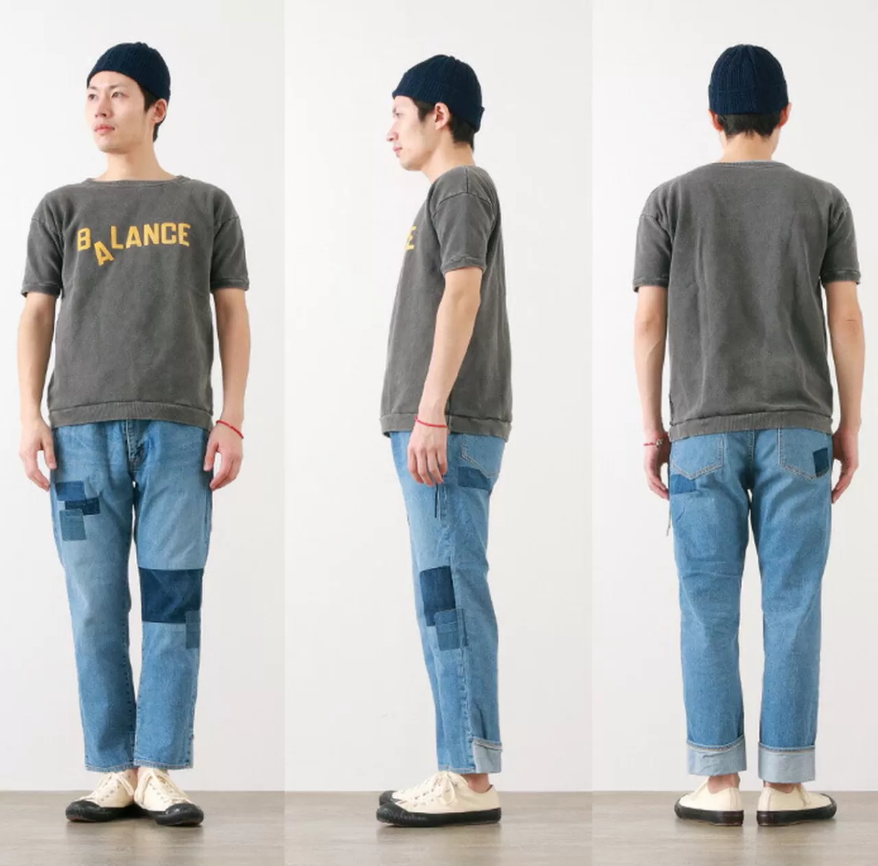MIXTA Short Sleeves>Vintage Short-Sleeved Printed Sweatshirt (Valance) Vintageblack