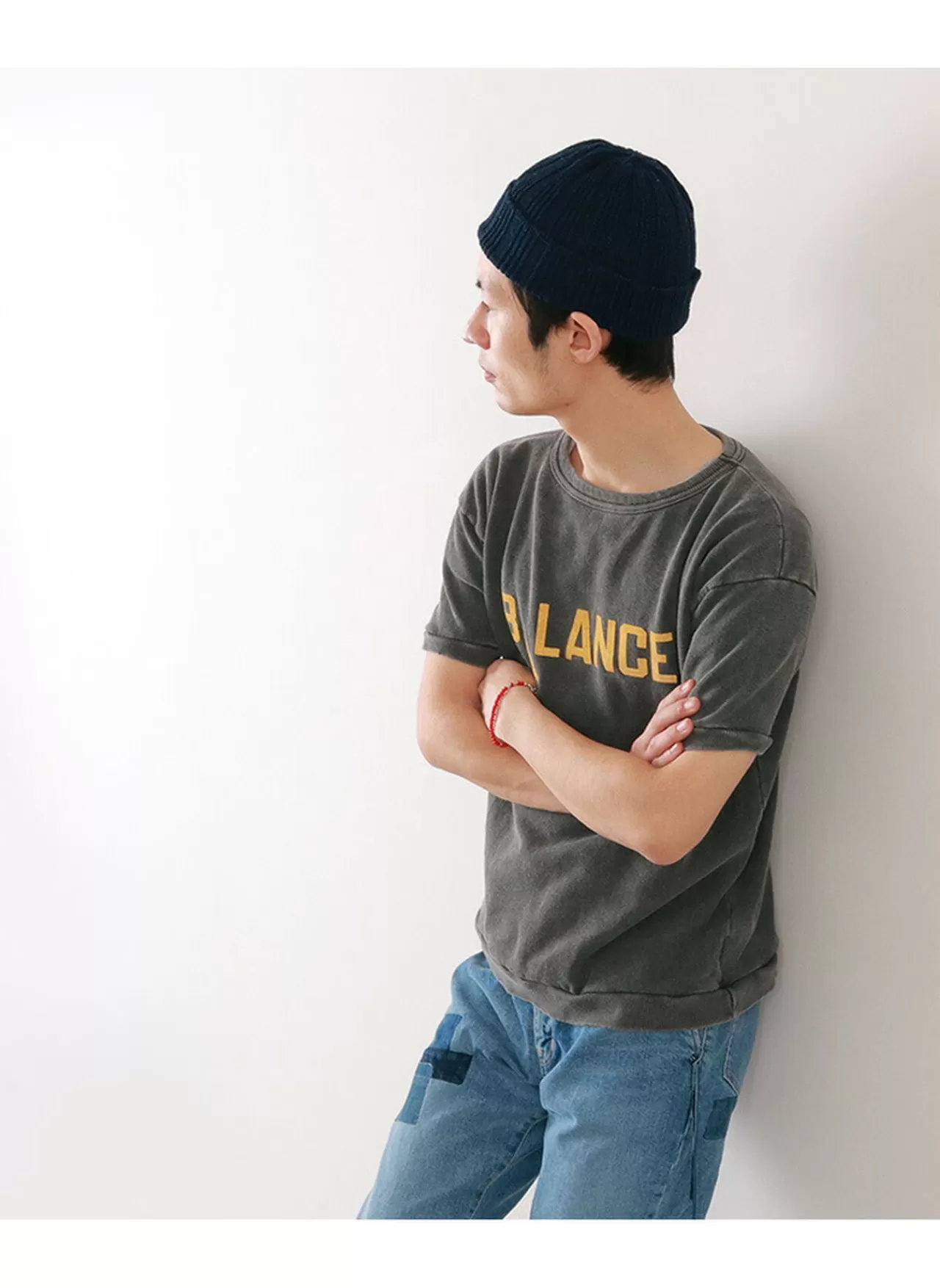 MIXTA Short Sleeves>Vintage Short-Sleeved Printed Sweatshirt (Valance) Vintageblack