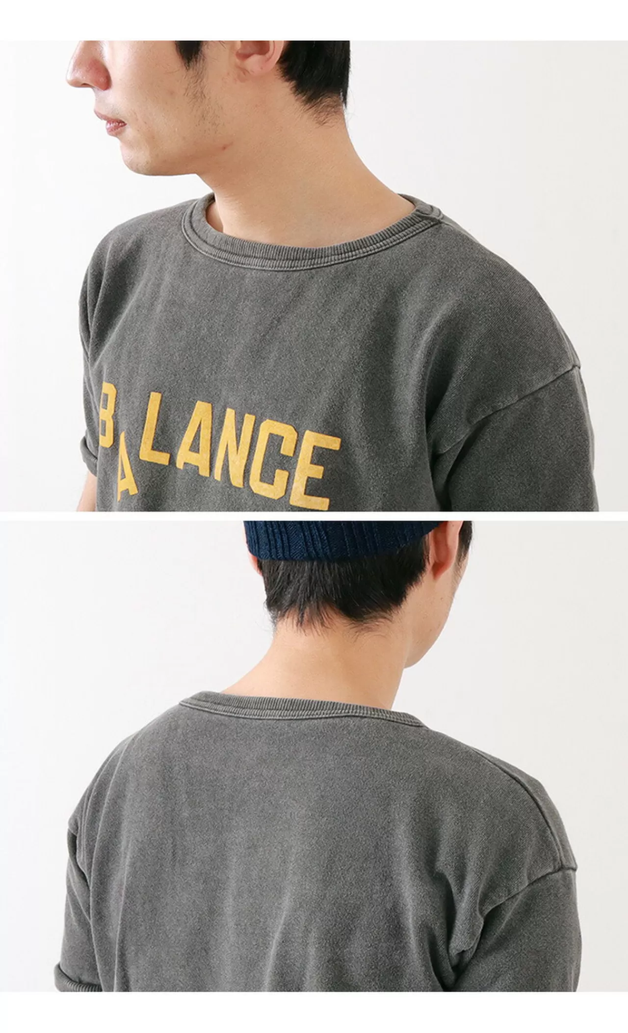 MIXTA Short Sleeves>Vintage Short-Sleeved Printed Sweatshirt (Valance) Vintageblack