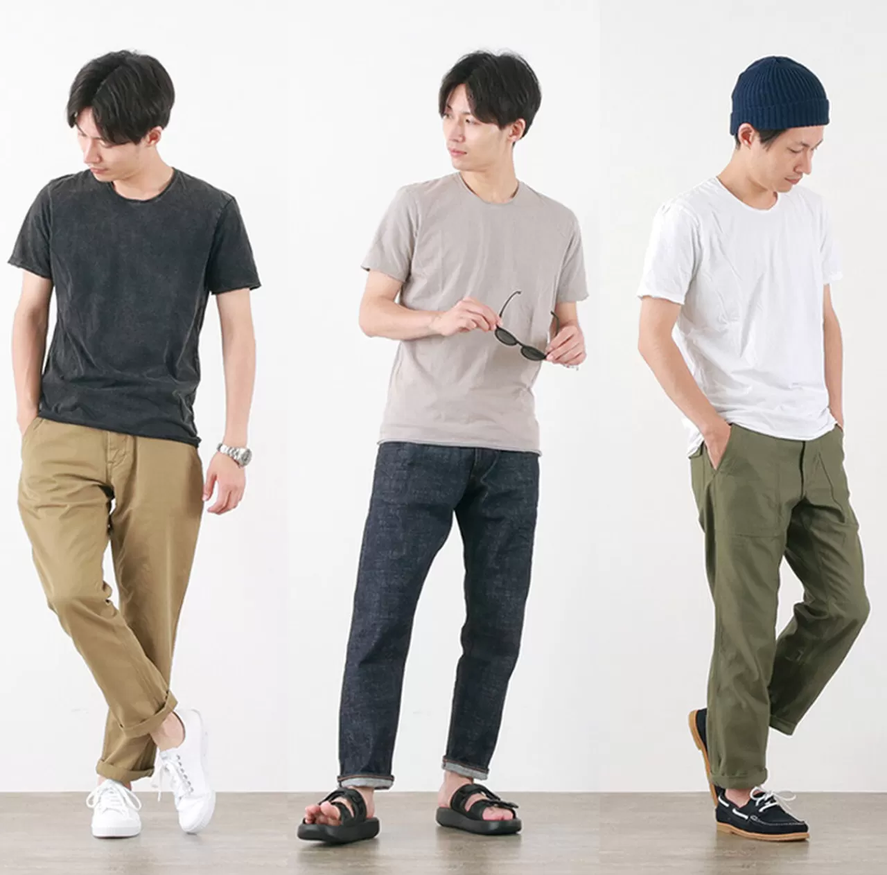 PHADUA Short Sleeves>Vintage Washed Crew Neck T-Shirt