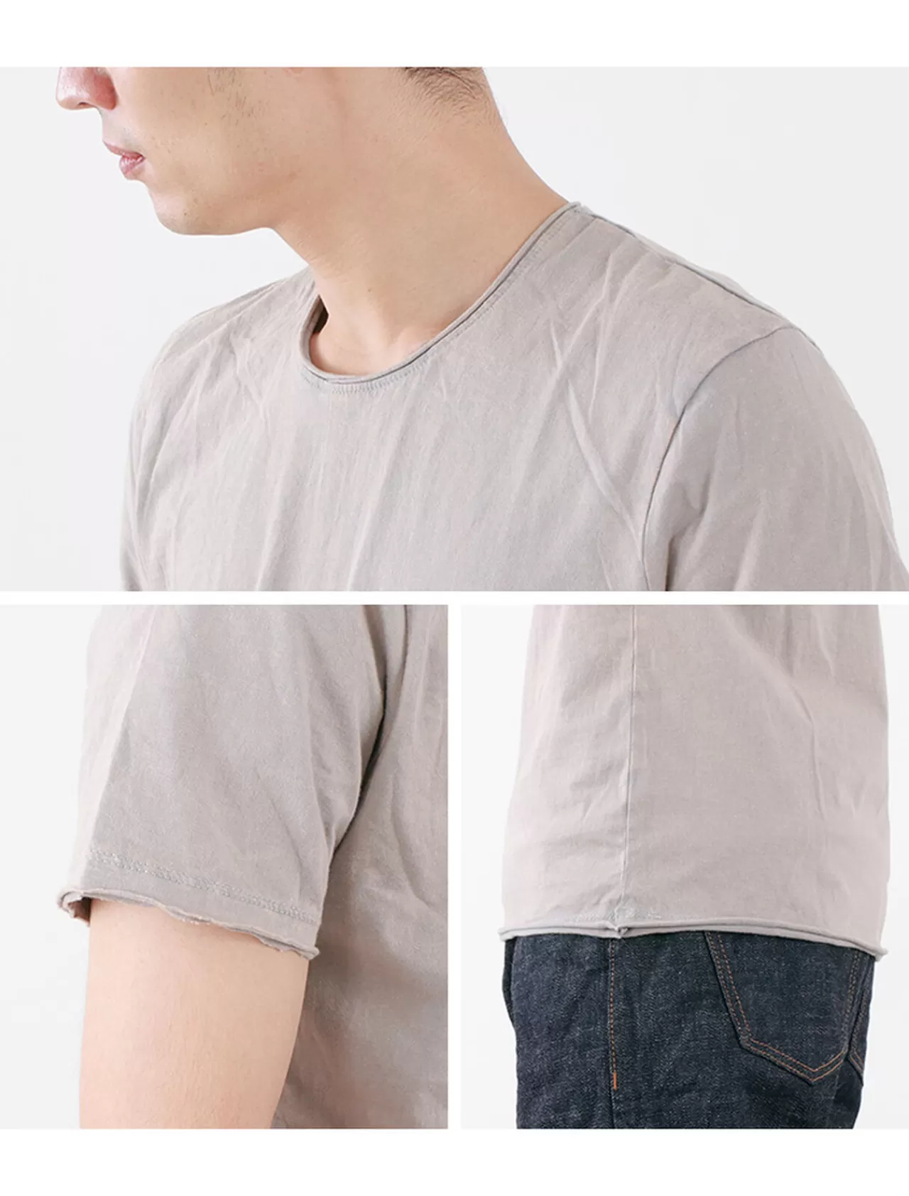 PHADUA Short Sleeves>Vintage Washed Crew Neck T-Shirt