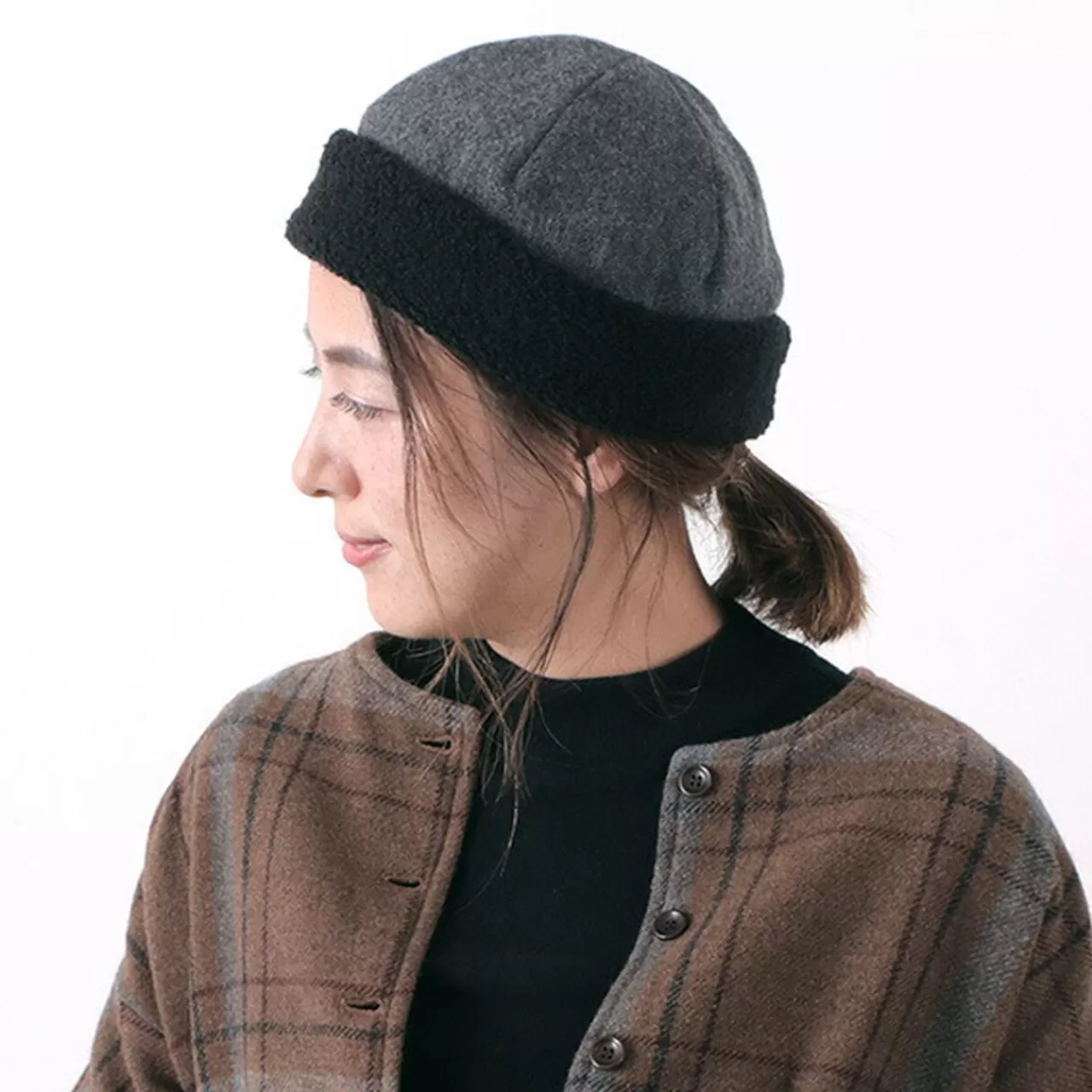 HIGHER Hats>Vintage Wool Flannel Beanie