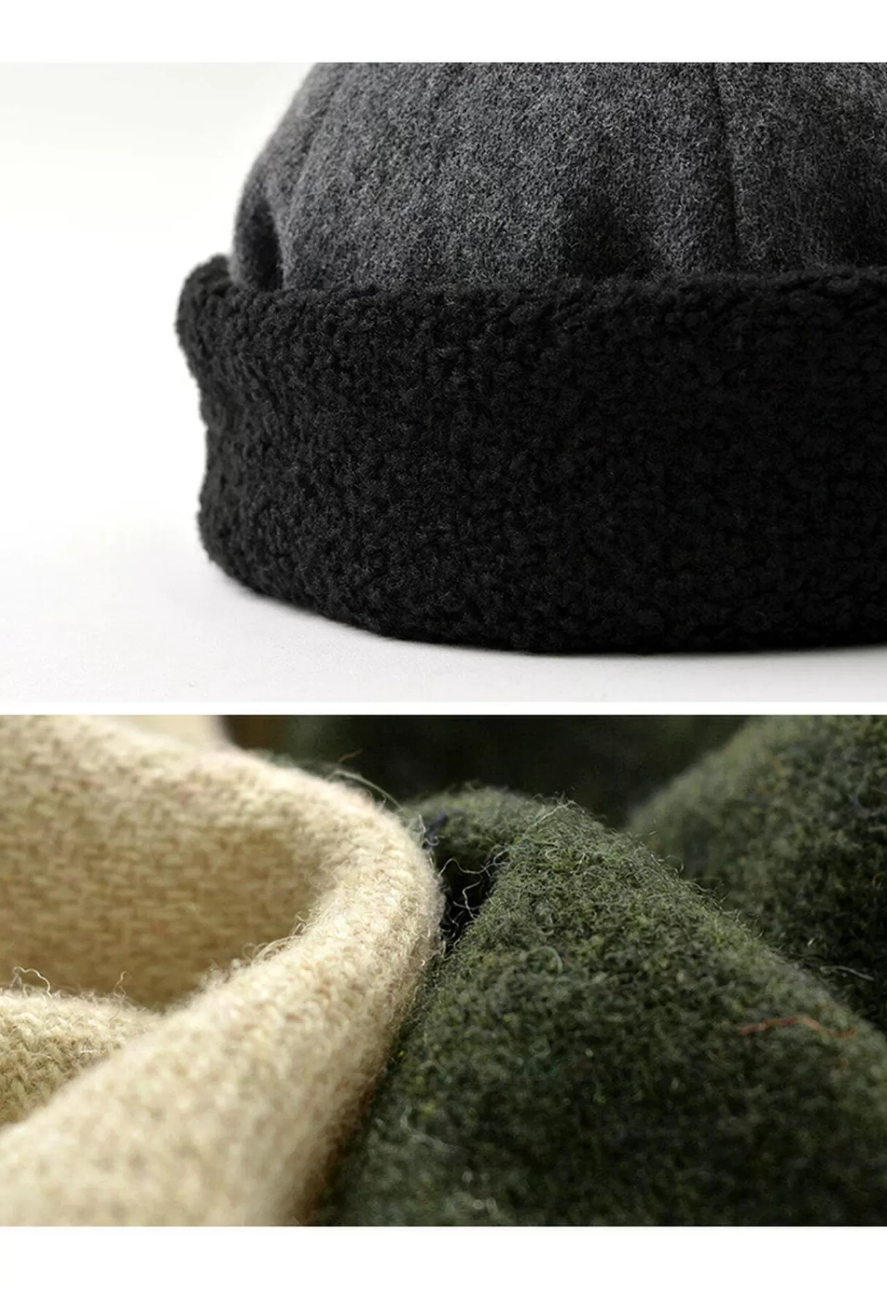 HIGHER Hats>Vintage Wool Flannel Beanie