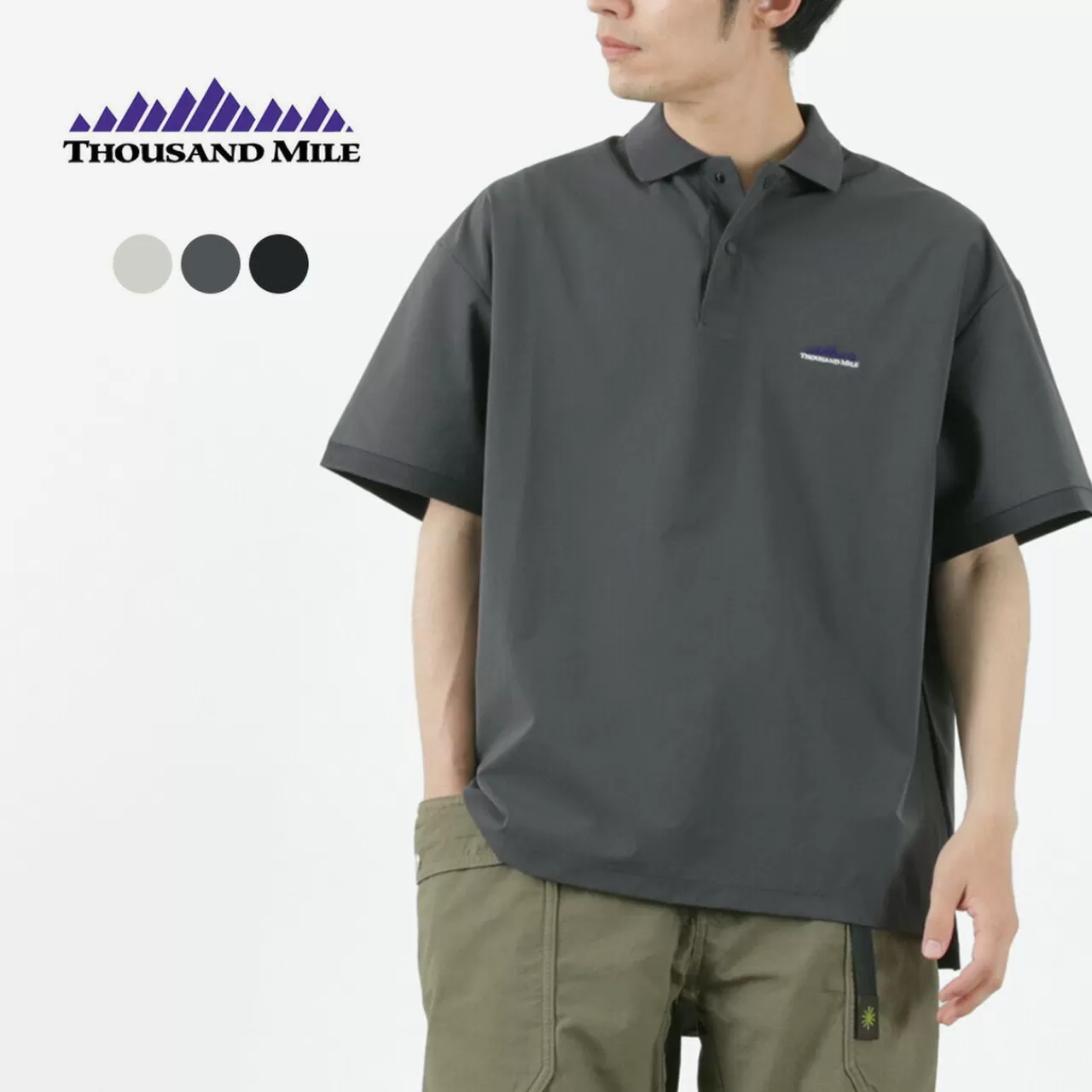 THOUSAND MILE Short Sleeves>Water Repellent Stretch Polo Shirt