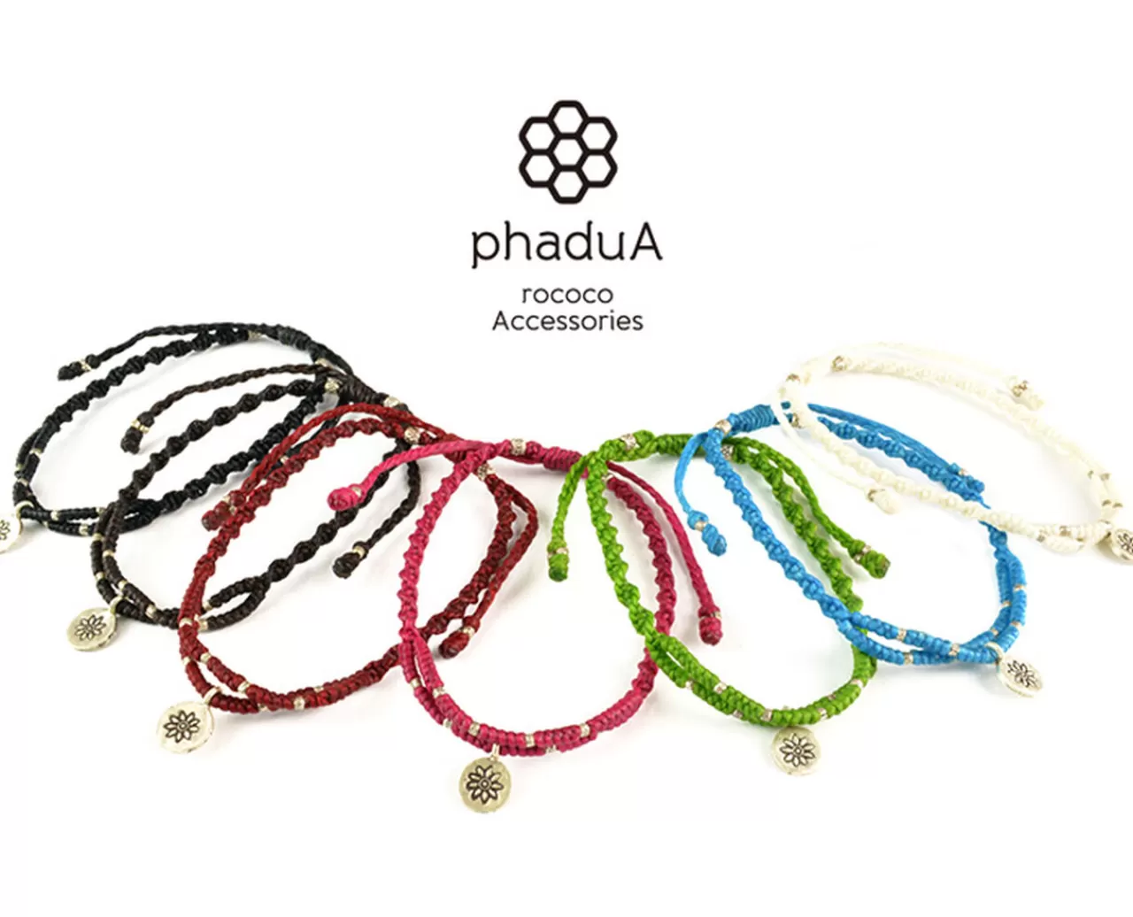 PHADUA Anklets>Waxed Cord Anklet With Silver Two-Strand Top
