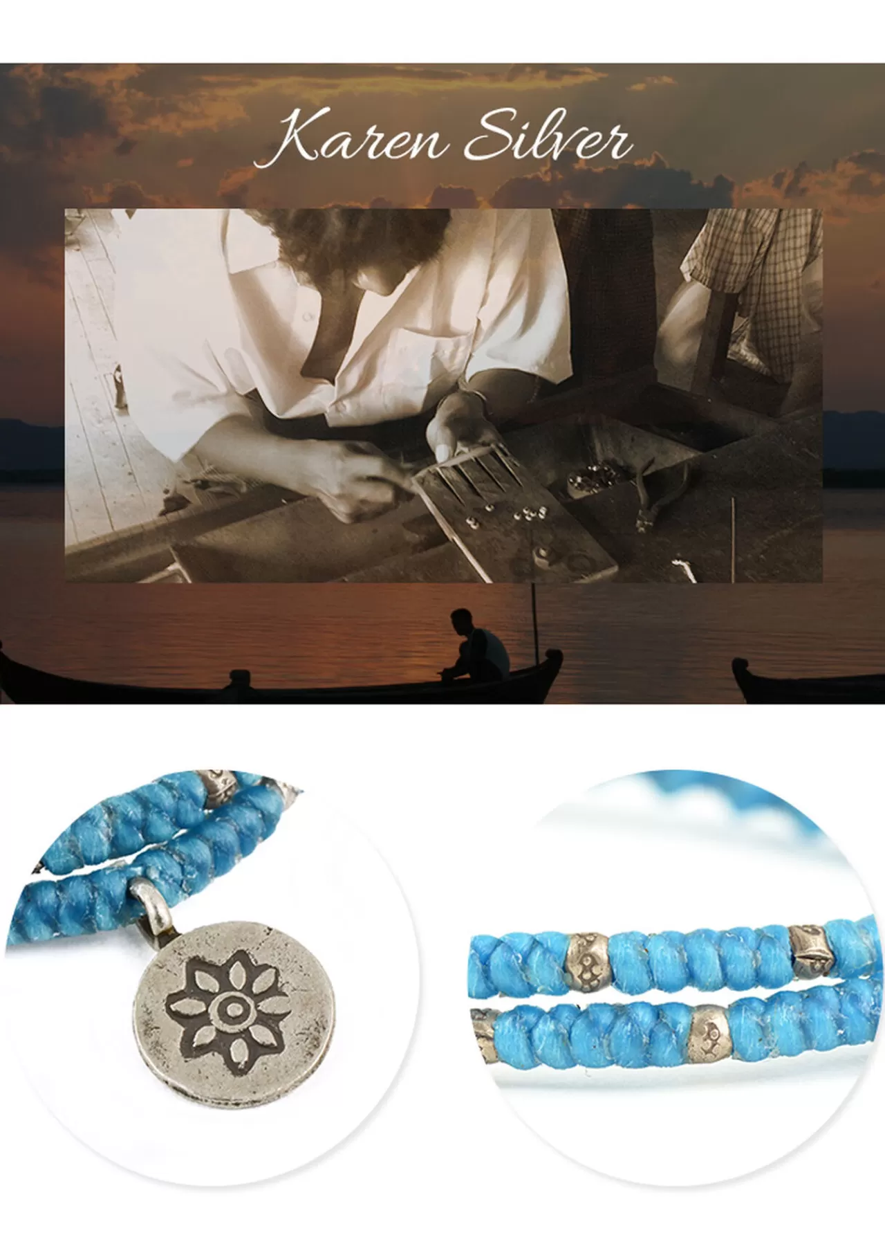 PHADUA Anklets>Waxed Cord Anklet With Silver Two-Strand Top