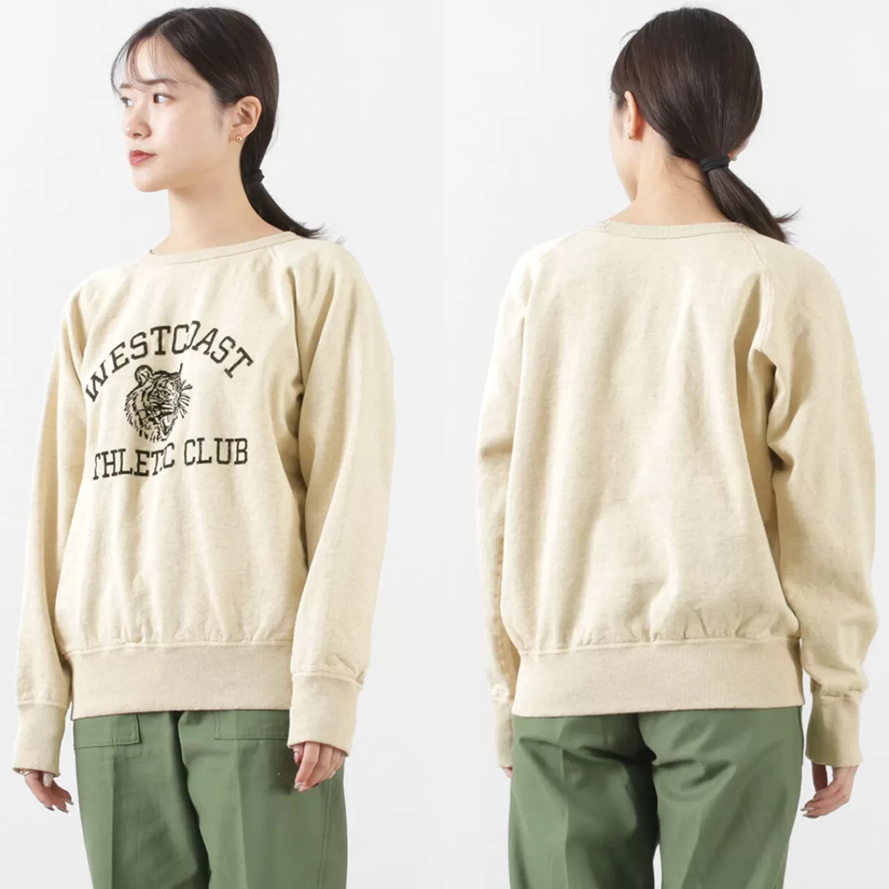MIXTA Long Sleeves>West Coast Athletic Club Raglan Sleeve Crew Neck Sweat Sweatshirt