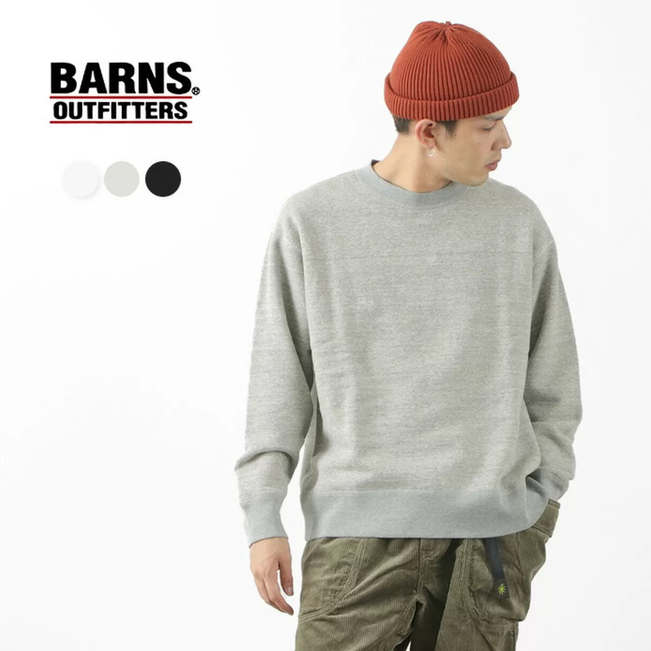 BARNS Long Sleeves>Wide Crew Sweatshirt