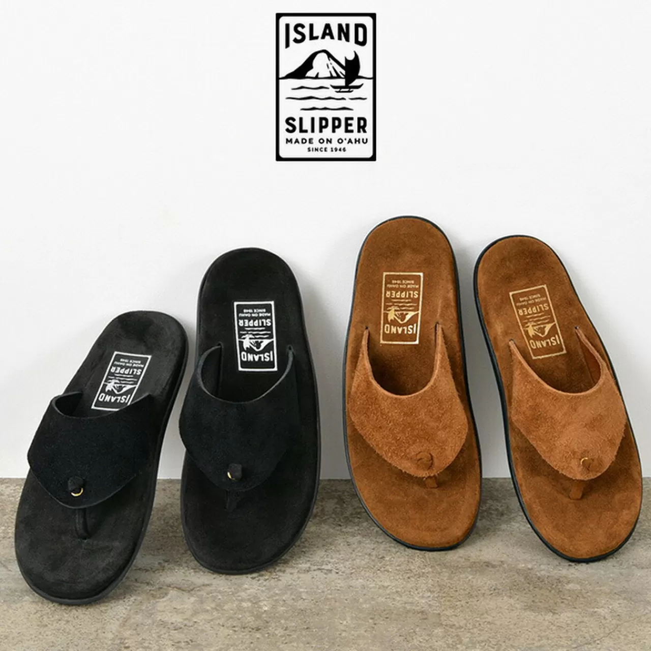 ISLAND SLIPPER Sandals>Wide Strap Thong Leather Sandal