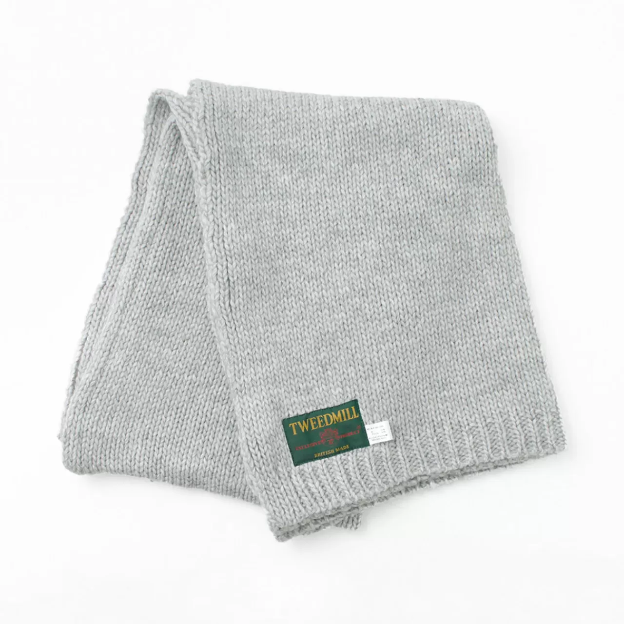 TWEED MILL Muffler>Wool Alpaca Knit Stole Lightgrey