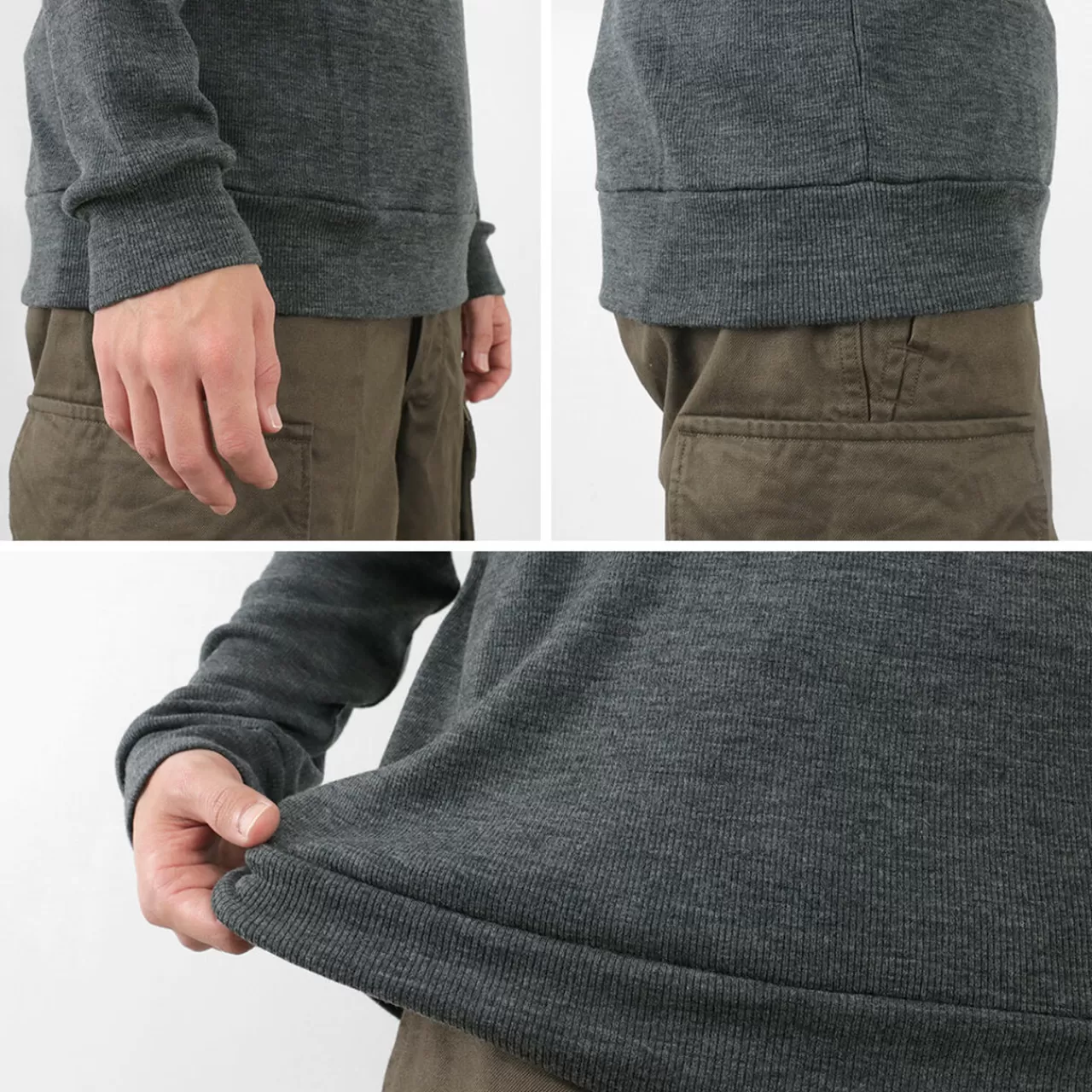 RE MADE IN TOKYO JAPAN Long Sleeves>Wool Rib Knit Rib Turtleneck Raglan Sleeve High Neck Sweater