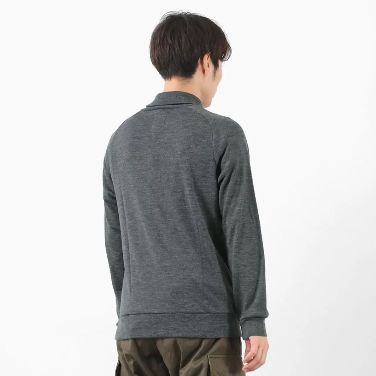 RE MADE IN TOKYO JAPAN Long Sleeves>Wool Rib Knit Rib Turtleneck Raglan Sleeve High Neck Sweater