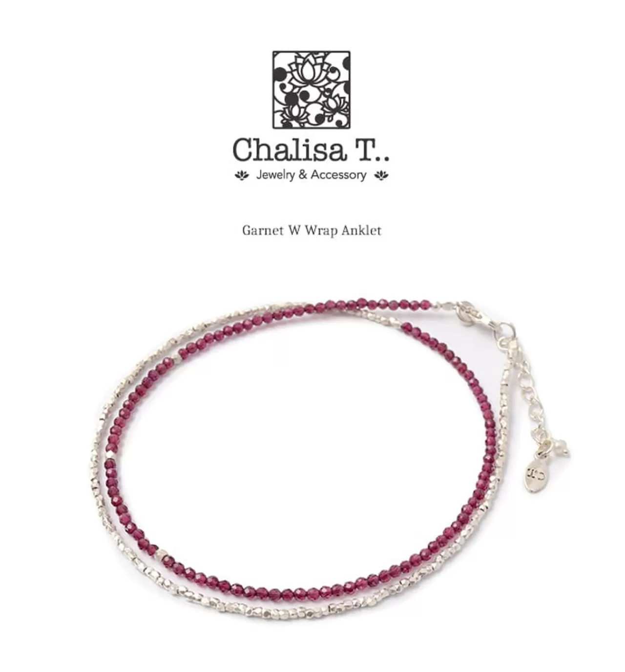 CHALISA T.. Anklets>W-Wrap Anklet Garnet