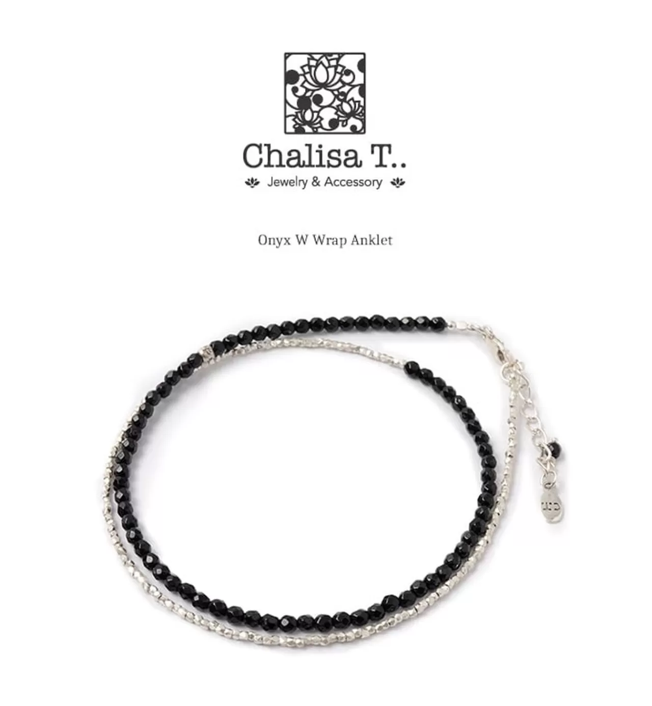 CHALISA T.. Anklets>W-Wrap Anklet Onyx